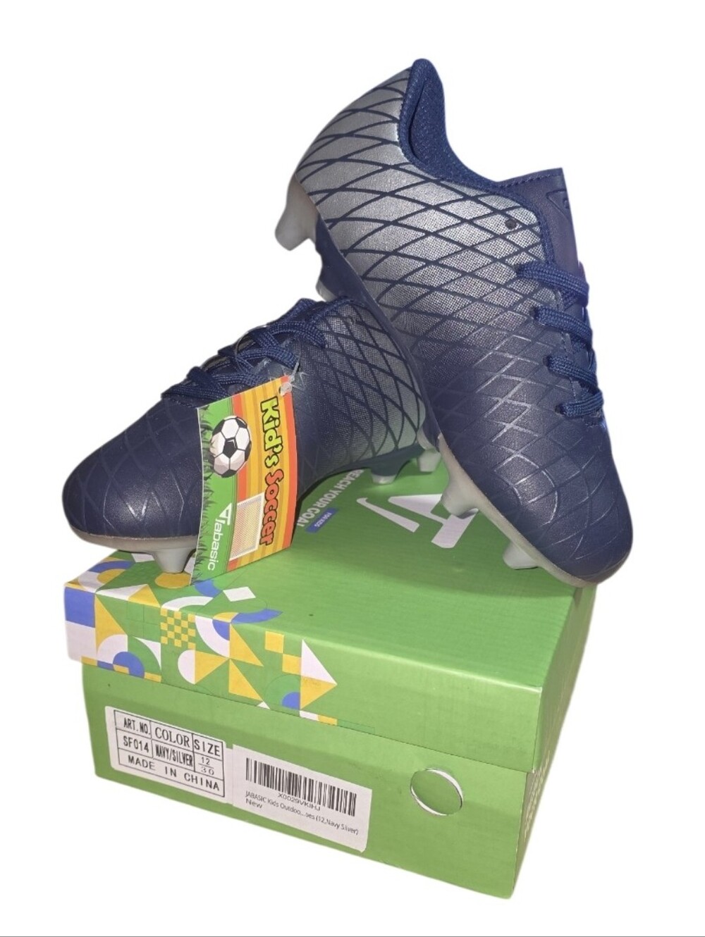 Kids Navy Blue Soccer Cleats - Lightweight Youth Football Shoes